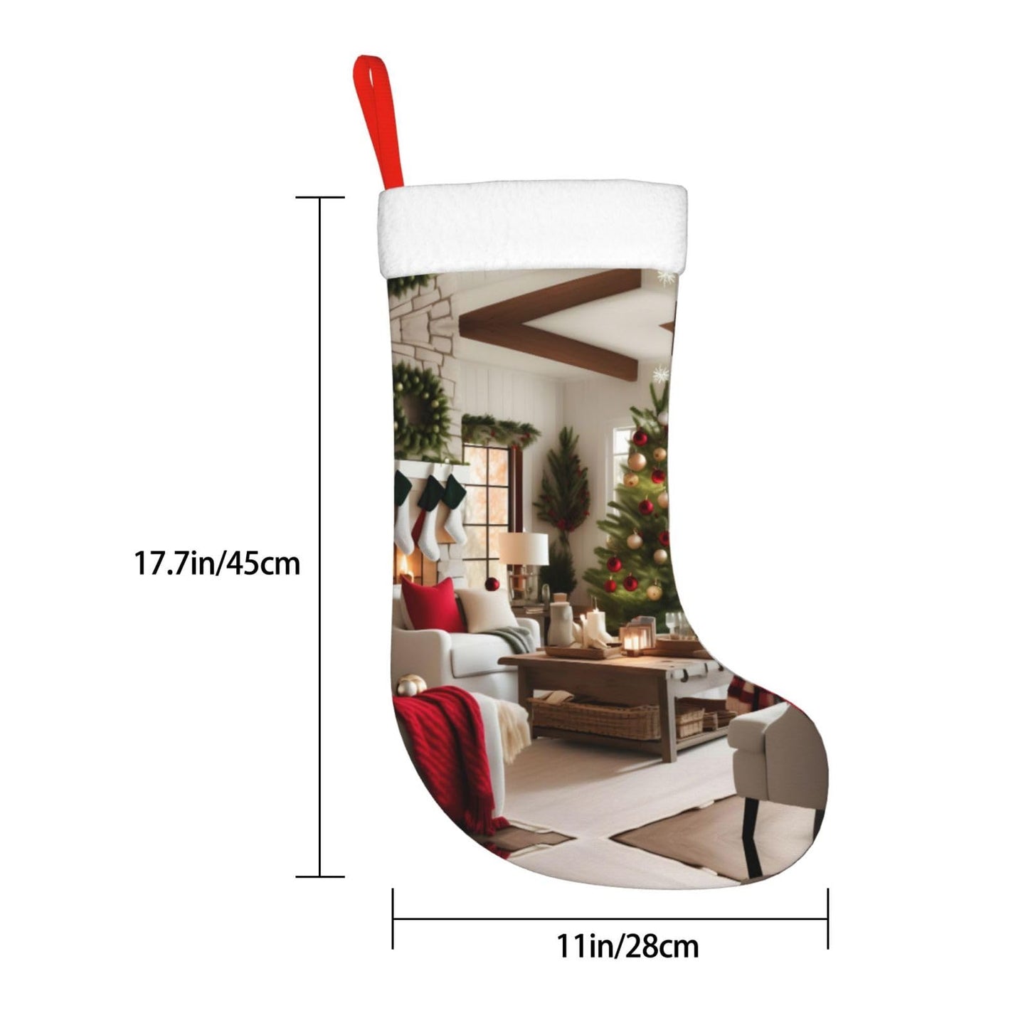 KOPUUYRD Farmhouse Christmas Print Luxurious Holiday Socks,Unique Christmas Socks for Joyful Season,Festive Ornament Classic
