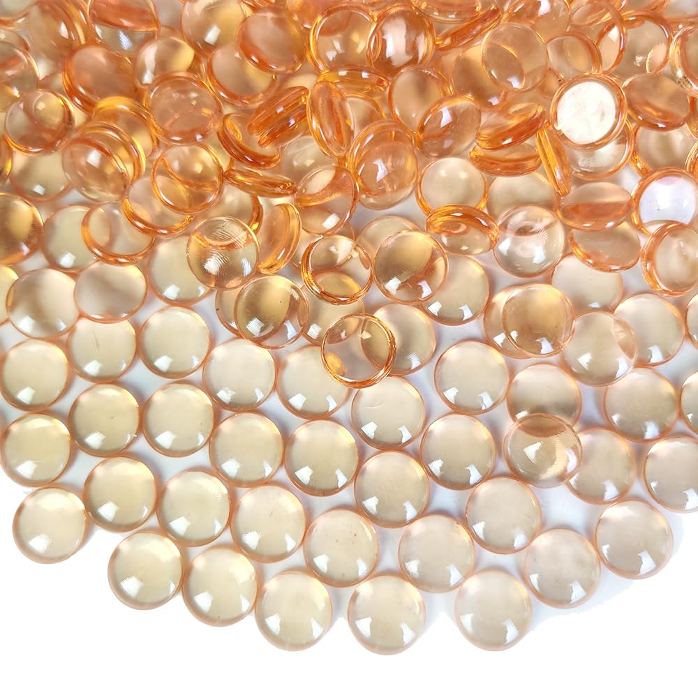 HappyFiller 630 Pcs Home Decoration Wedding Centerpieces Champagne Acrylic Flat Marbles Fake Gemstones for Table Scatter,Vase Fillers,Floral,Party Decor,Candle Holder Gems Beads