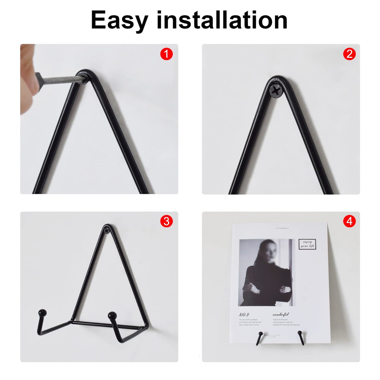 CUKE2BEET 4 Pack Wall Mount Display Hanger & Tabletop Stand for Decorative Plates & Picture Frames
