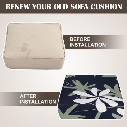 SearchI Stretch Printed Sofa Couch Cushion Covers Replacement Chair Cushion Slipcovers Sofa Seat Cover Furniture Protector Sofa Slipcover Soft with Elastic Bottom(Small,Leaf Dance)