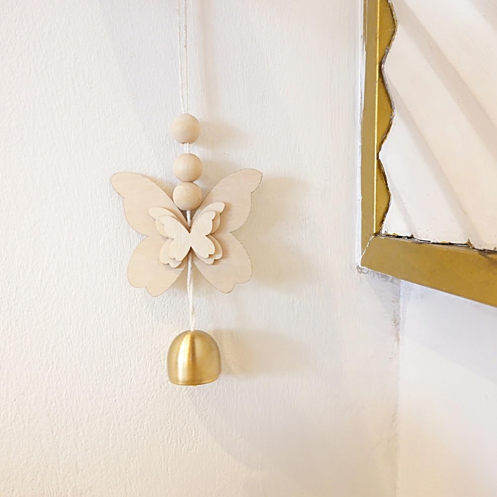 Butterfly Hanging Bell for Door Opening - Good Luck Decoration for Entrance, Window, and Wall - Wind Chime Home Decor