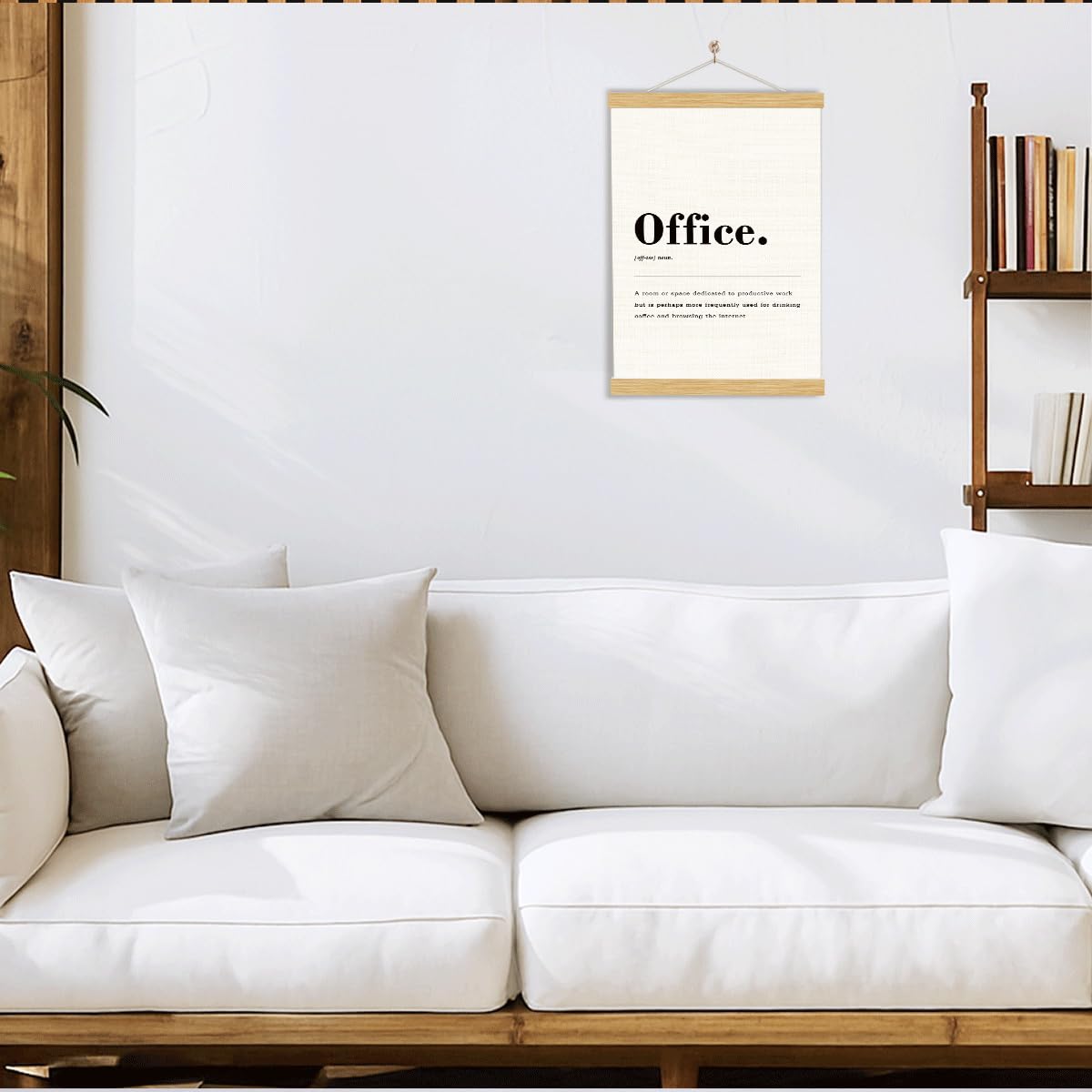 Office Definition Poster Hanger Frame, Wood Canvas Poster Hanging, Home Office Wall Art, Wall Canvas Posters Hanger, Home Decoration, workspace Decor