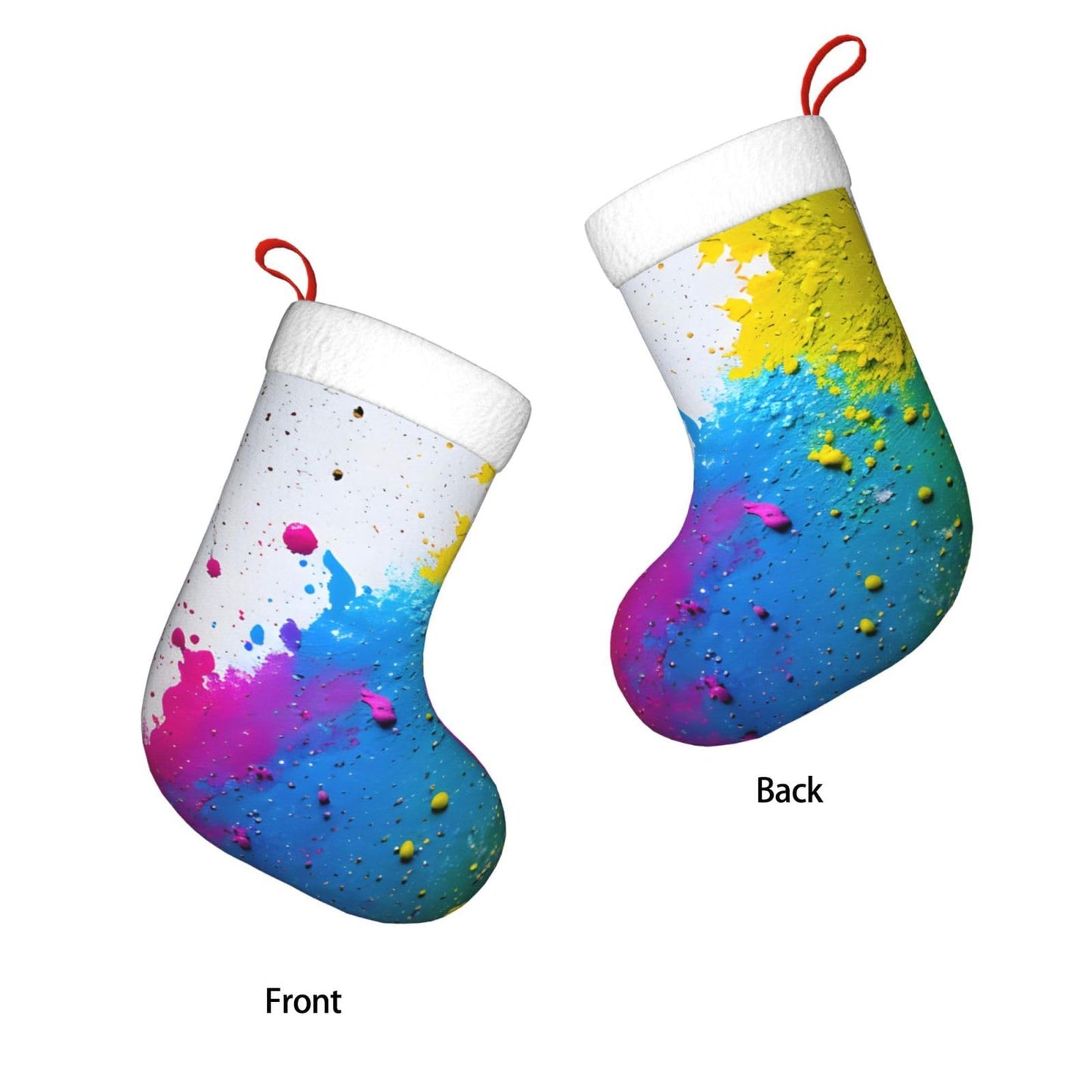 KOPUUYRD Paint Splatter Backdrop Print Luxurious Holiday Socks,Unique Christmas Socks for Joyful Season,Festive Ornament Classic