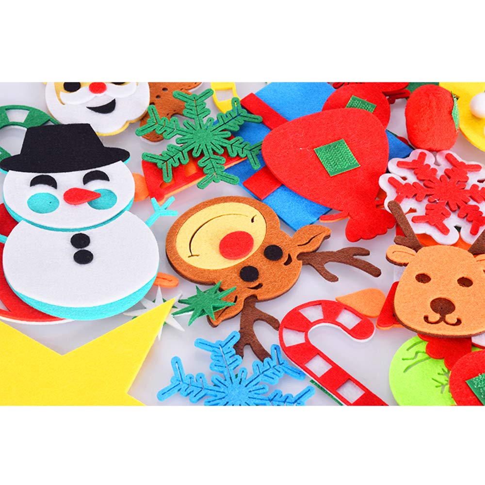 Max Fun DIY Felt Christmas Tree for Toddlers with 49 Christmas Ornaments + Tic-Tac-Toe Games for Kids Wall Hanging Christmas Decorations Felt Craft Kits for Xmas Party Favors