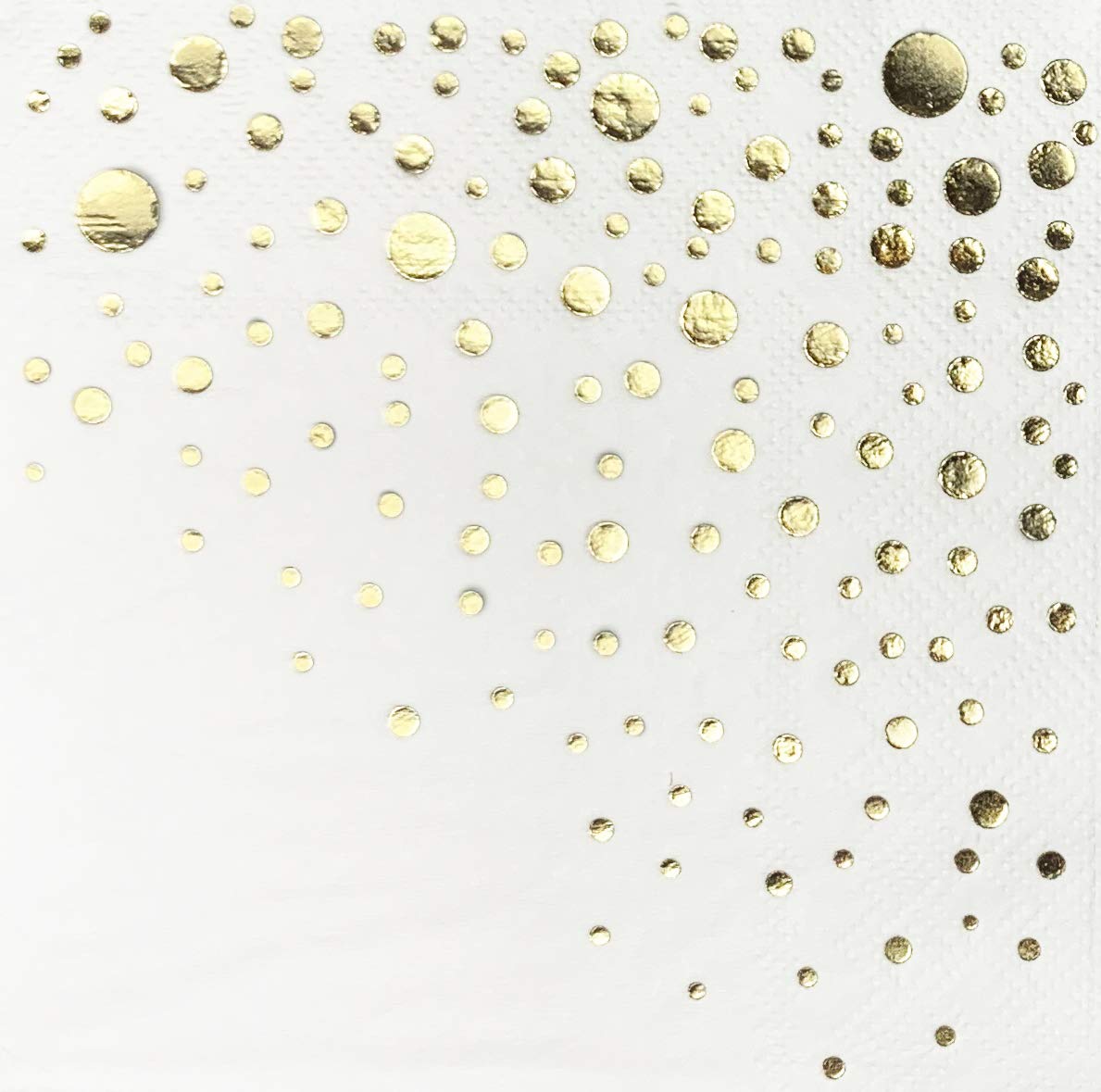 Stylish Gold Cocktail Napkins, 100 3Ply White and Gold Napkins, Disposable Party Napkins, 5x5 Inch Wedding Cocktail Napkins, Paper Cocktail Napkins, Bridal Shower Napkins, or Beverage Napkins