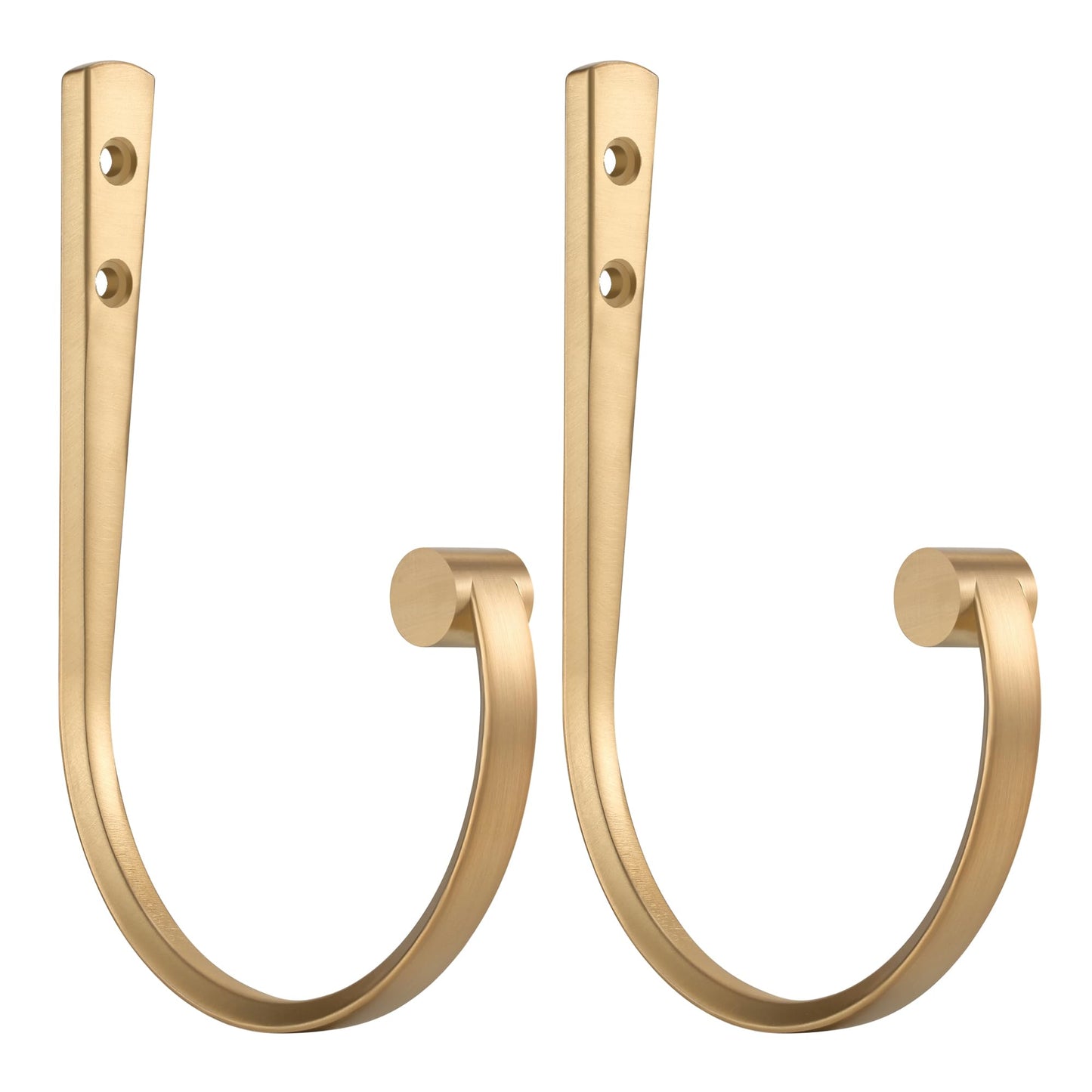 Mayrhyme Curtain Holdbacks 2Pcs,Warm Gold Barrel Zinc Alloy Curtain Tiebacks,Wall Mounted Curtain Holders for Drapes.