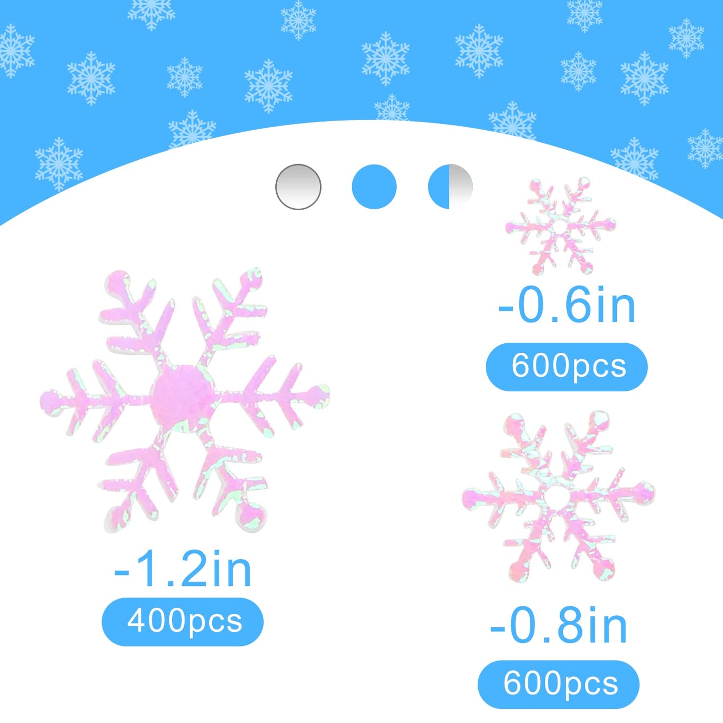 FOIMAS 1600pcs Christmas Snowflake Confetti,Iridescent Snowflake Table Scatter Glitter for Winter Wonderland Party Home Decoration,White & Blue