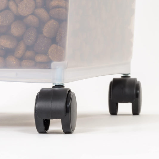 Amazon Basics Airtight Pet Food Storage Container with Scoop, BPA Free, Removable Wheels, 69 QT, Gray