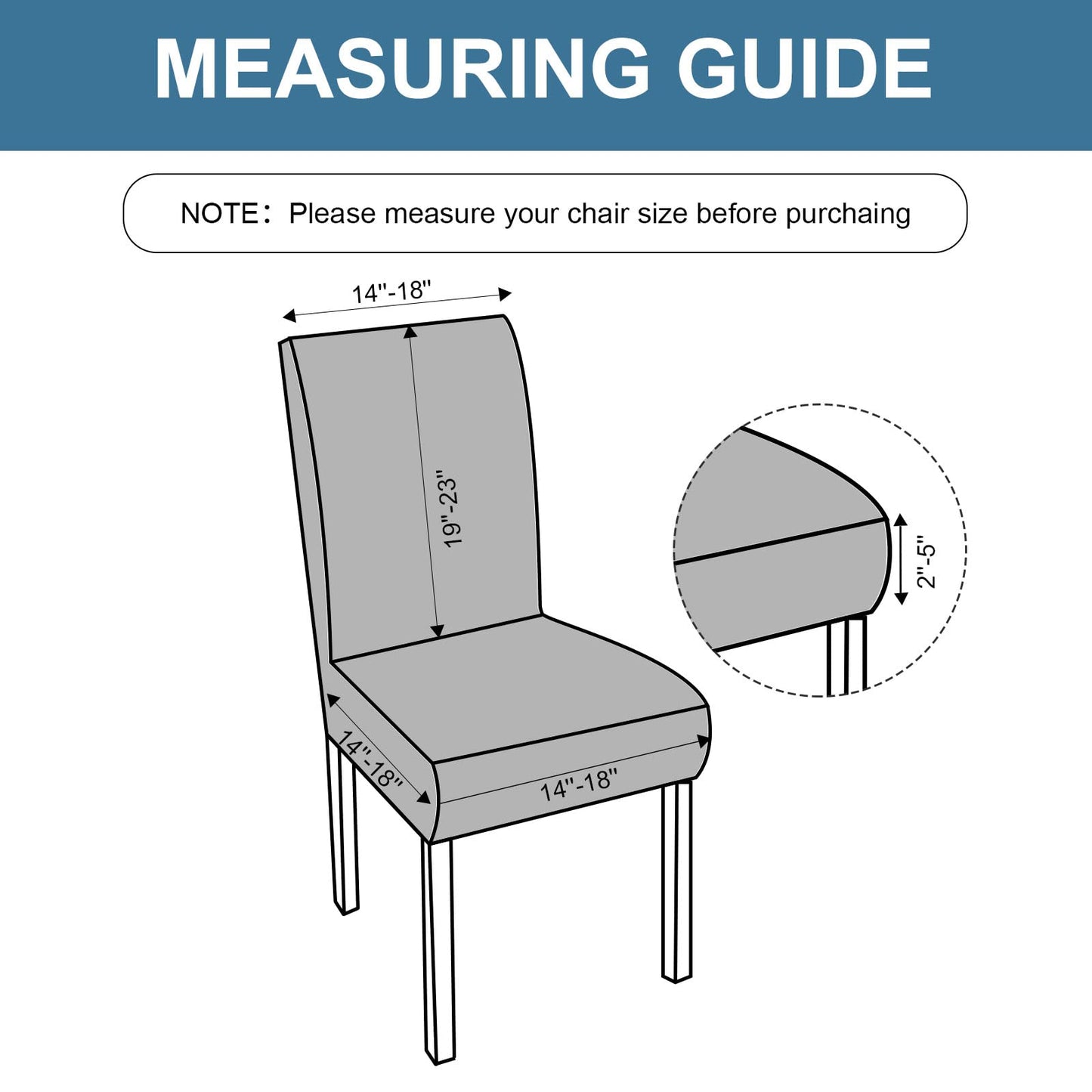 Genina 100% Waterproof Chair Covers for Dining Room Set of 4, Stretch Parson Chair Slipcovers for Kitchen Chairs, Washable Chair Protectors, Leaves-Warm Gray