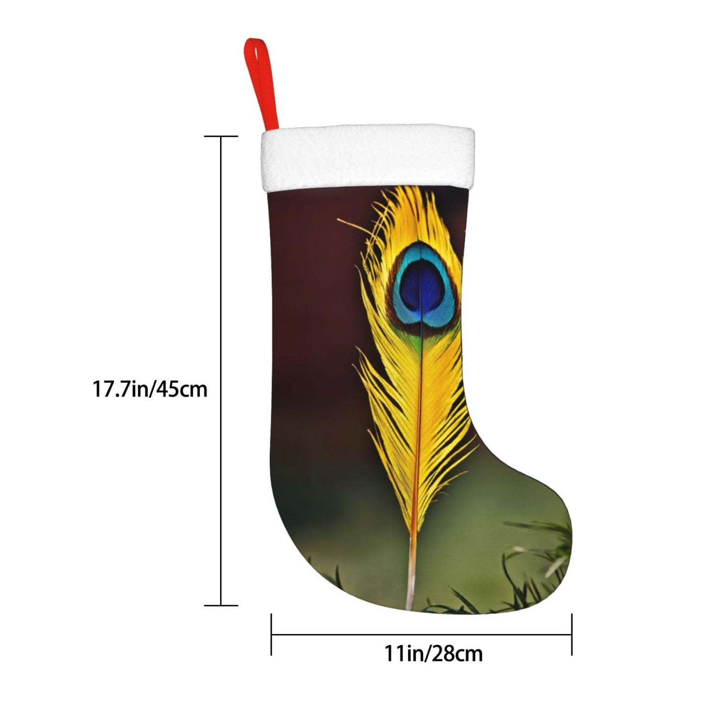 MYHSZTAH Feather Print Novelty Joyful Season Decorative Socks,Festive Ornament,Traditional Christmas Socks