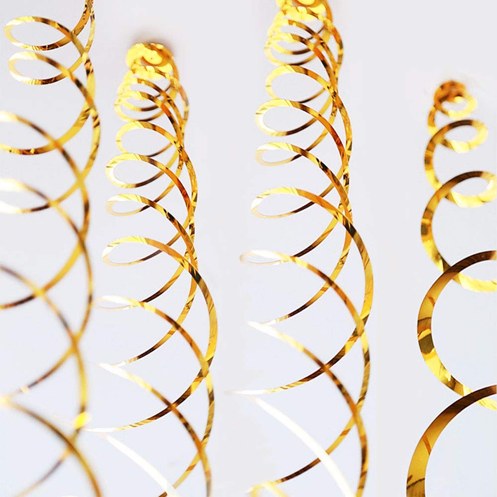 Lowki Hanging Spiral Swirl Decorations, Ceiling Decoration for Birthday,Graduation, Holiday Celebration Supplies Supper Longer 74cm/Pcs with Hook &Hem Decorative Hole -12 Pcs(White)