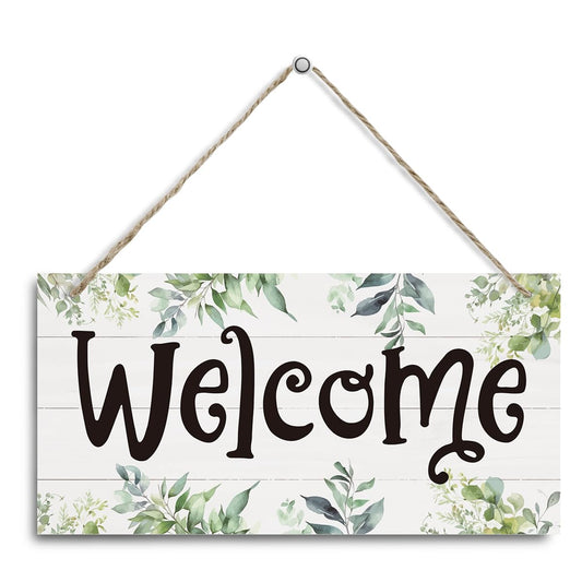 rdejxgvl Rustic Welcome Decor, Decorative Hanging Wall Plaque Wood Sign, Spring Sign 13, 30X15cm, Welcome Sign for Front Door Porch, Farmhouse Home Decor