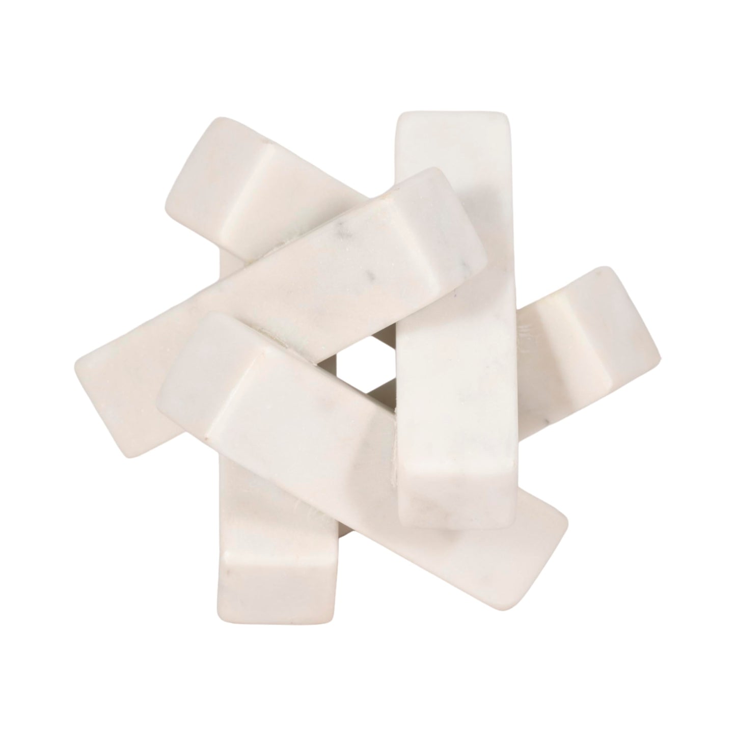 Sagebrook Home 4-Inch White Marble Geometric Orb