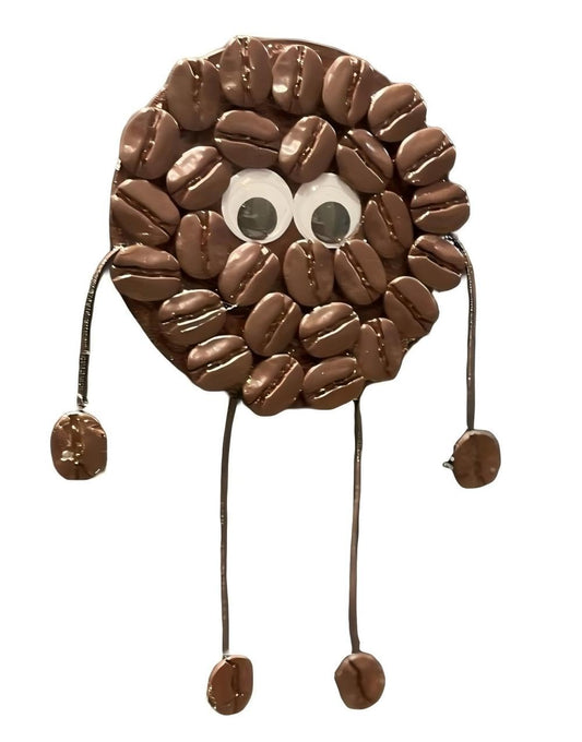 DIY Craft Kit-Eco-Friendly Coffee Bean Cartoon Fridge Magnets - Handmade Wooden Magnetic Decor for Coffee Nooks, Home & Café (Adult-Oriented)