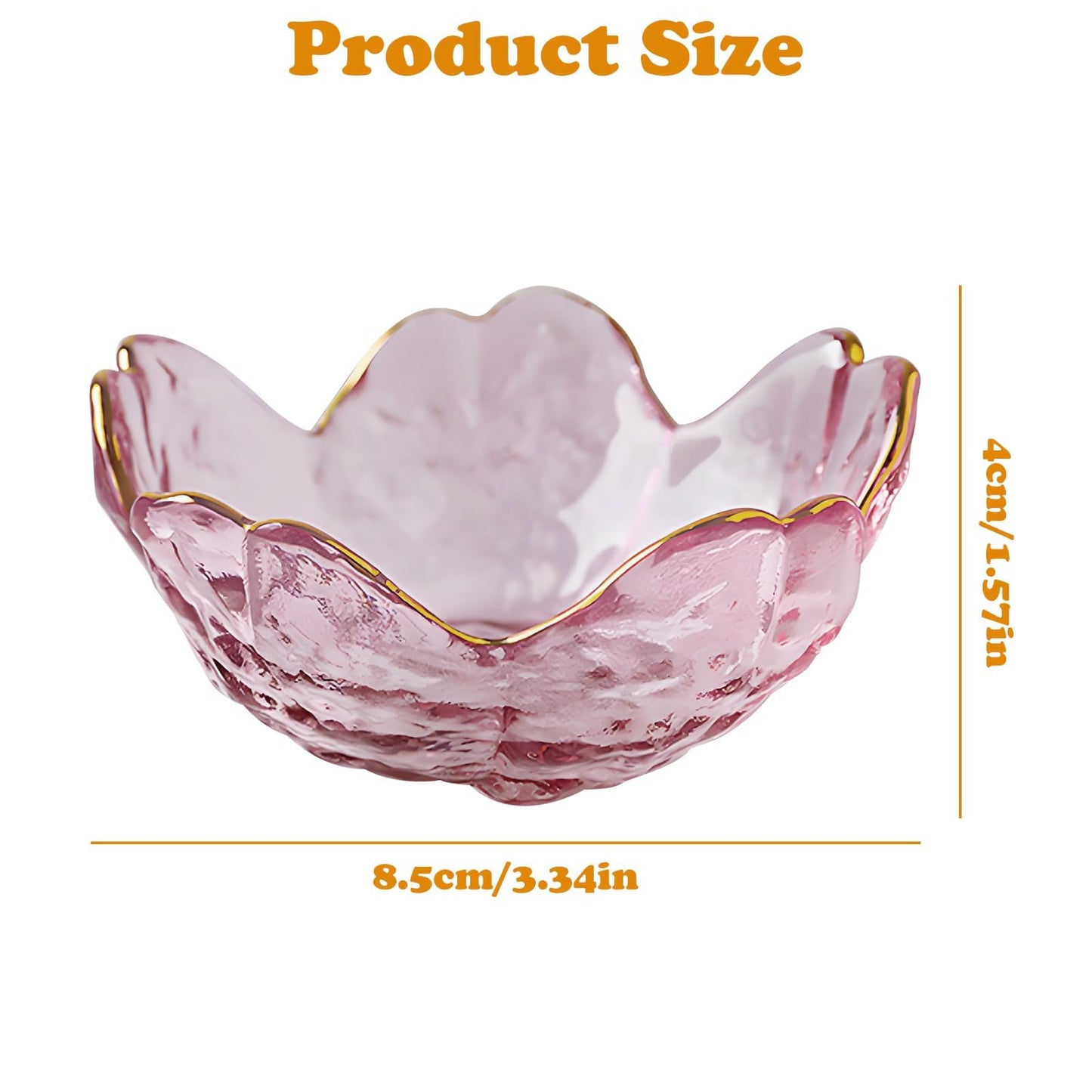 Flower Ring Dish Small Modern Accent Tray Ring Bowl Glass Pink Crystal Small Ring Dish Holder Dish Trinket Bowl, Jewelry Bowl Nightstand Decor Plate Vanity, Ring Dish for Necklaces Keys Gift Women