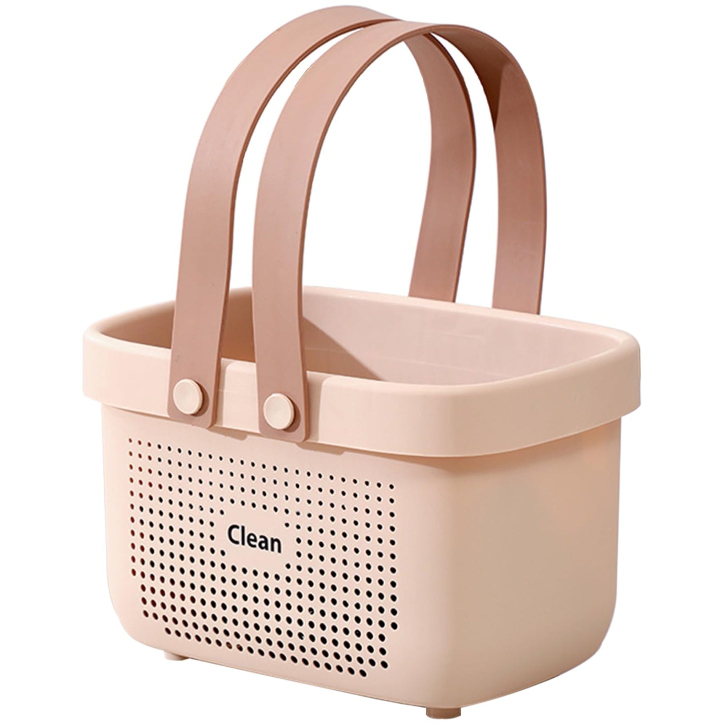 JiatuA Plastic Storage Basket with Handle Portable Shower Caddy Tote Organizer Basket Bin for Bathroom Kitchen Dorm Room Bedroom, Small Pink