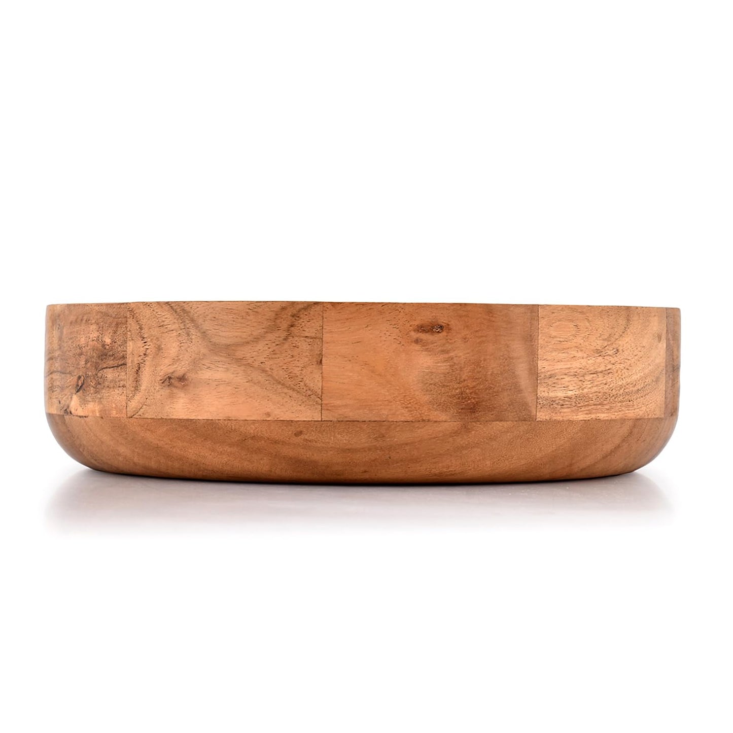 Kaizen Casa Wooden Round Shaped Serving Bowl for Fruit,Dessert Platter Tray Dish Kitchen Dining Fruit,Dessert,Snack