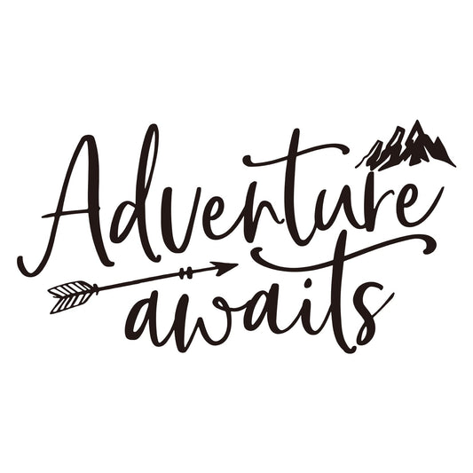 Adventure Awaits Vinyl Wall Decal Inspirational Quotes Wall Art Lettering Bedroom Living Room Decor