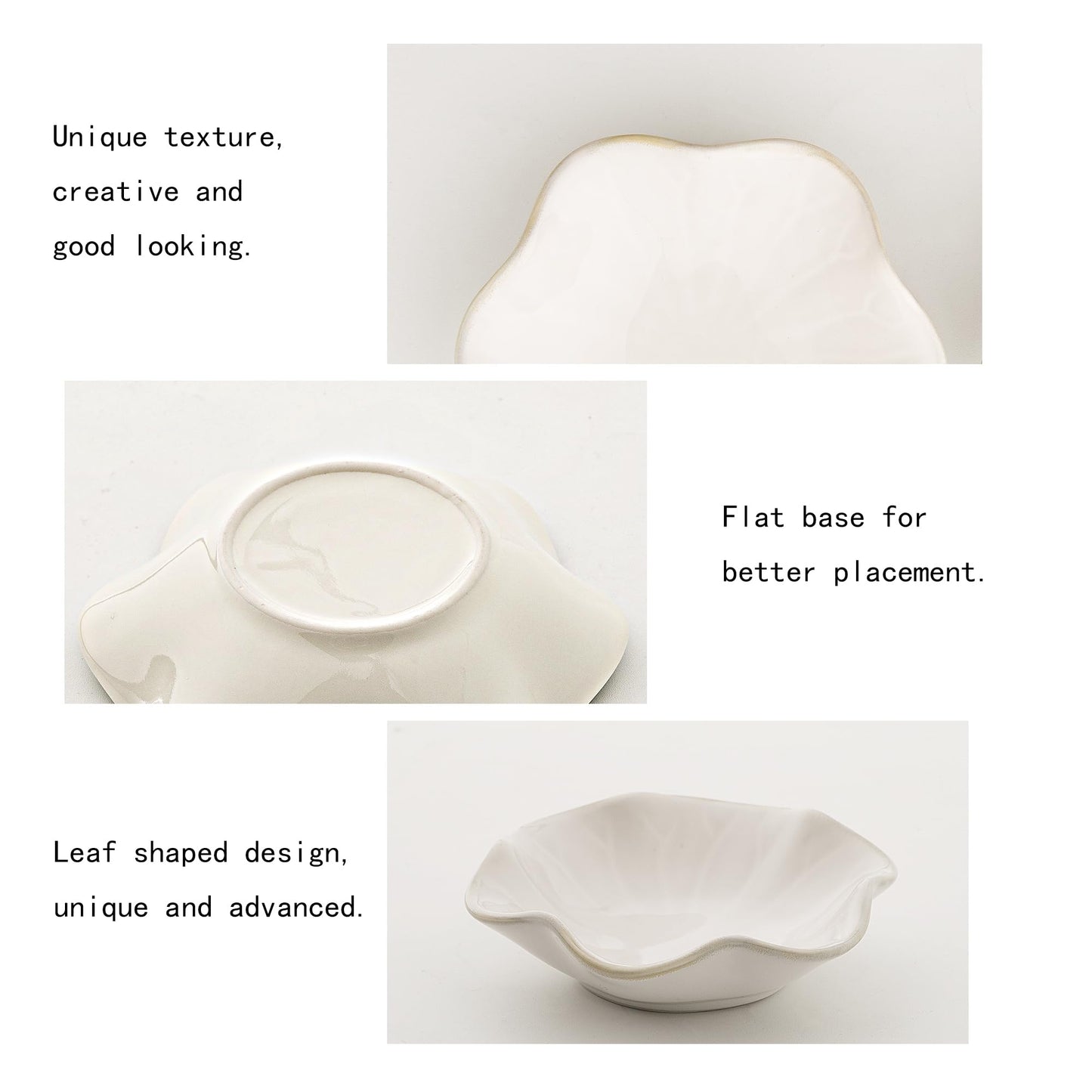 QNMUSUNC Ceramic Ring Dish, Jewelry Dish Holder, Small Trinket Tray Plate for Earrings Rings Necklaces Keys, for Mom Friend Sister (White Surface)