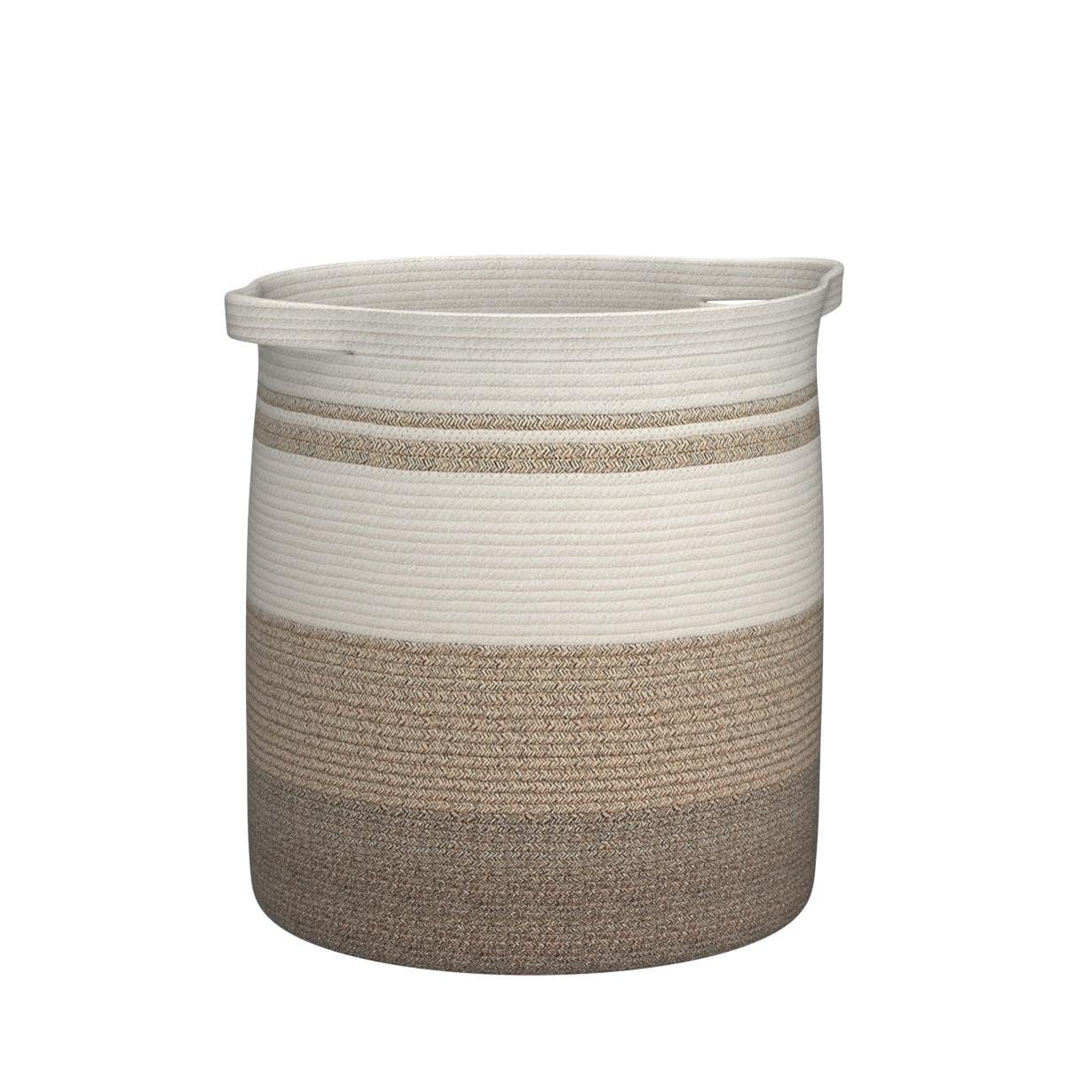 OIAHOMY 80L Laundry Baskets Hamper with Handles,Decorative Basket for Living room,Woven Storage Basket for Toys Bin,Pillows, Blankets,Clothes-20x18in-Gradient Yellow