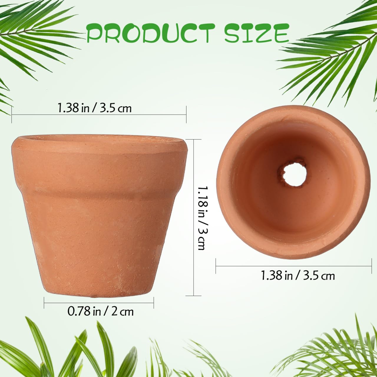 Didiseaon 12 Pcs Mini Terracotta Pots, Small Clay Ceramic Planter, Tiny Succulent Flower Container with Drainage Hole for Indoor Plants Crafts