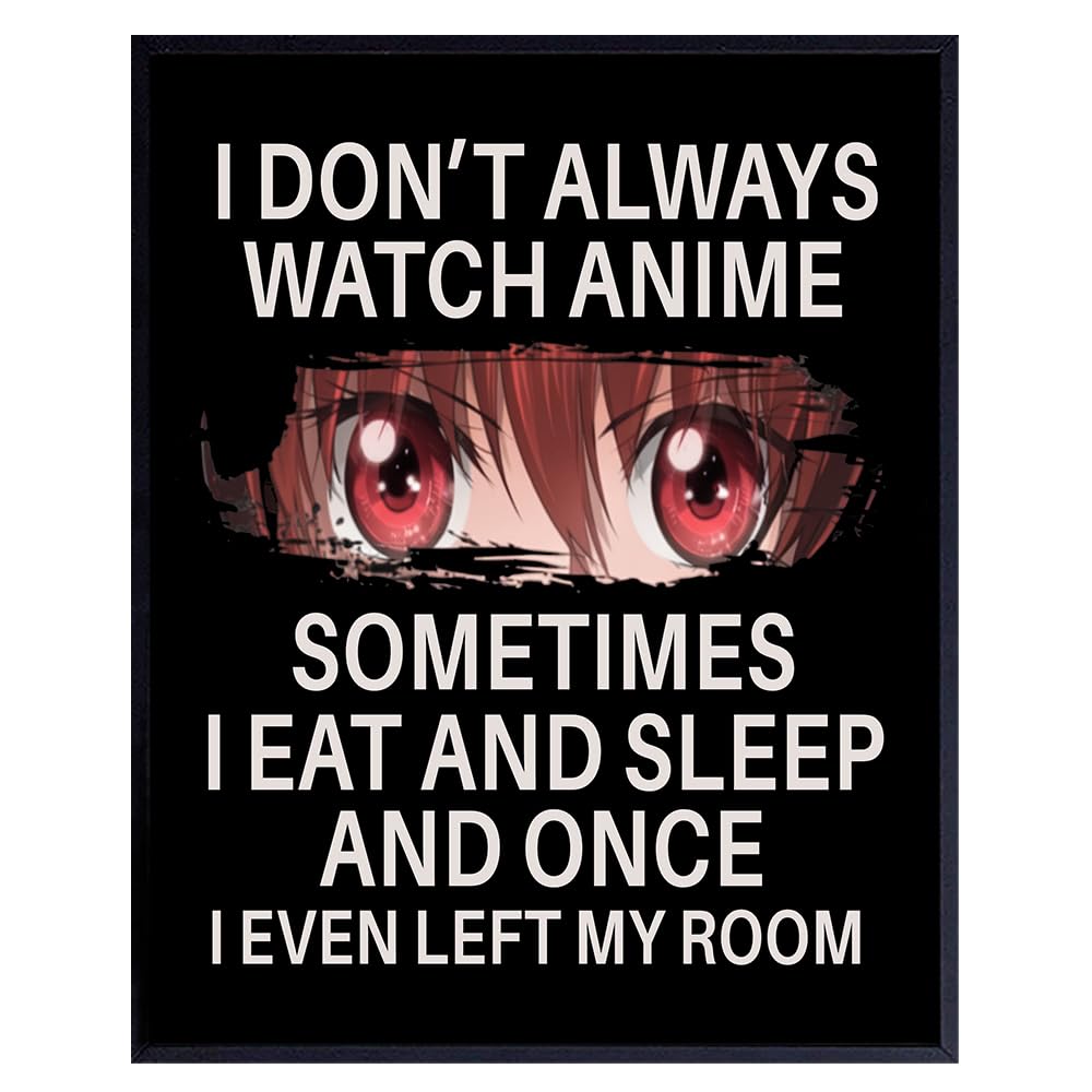 Japanese Anime Wall Decor for Teens - Anime Posters 8x10 - Wall Art Print - funny Sayings Wall Art - Sarcastic Gifts for Boys - Home Theater, Playroom, Movie Room Decor - Teen Girls Bedroom Decor