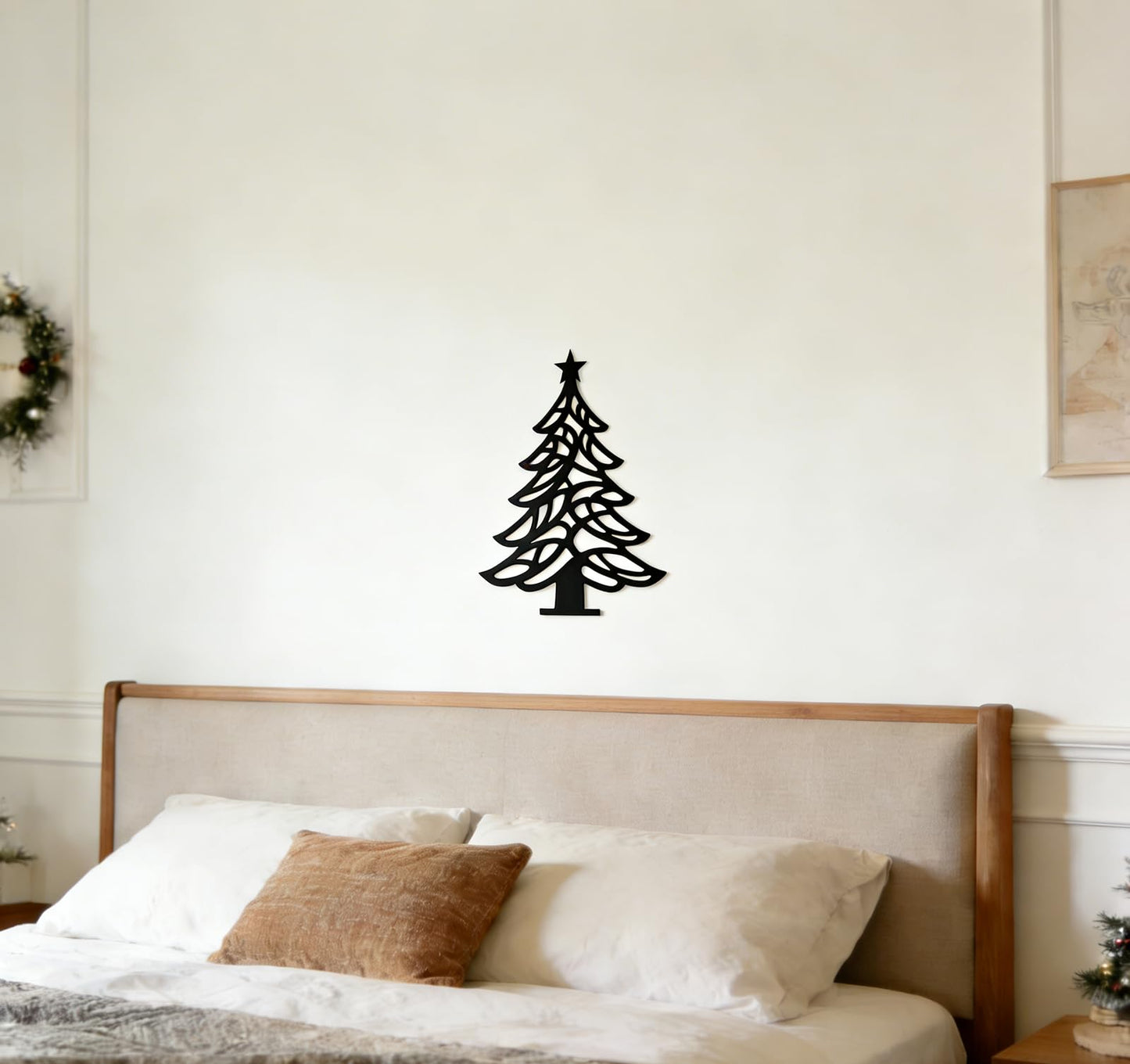 Metal Wall Art Christmas Tree: Black Metal Wall Tree, Minimalist Rustic Tree Decor for Living Room Bedroom Bathroom Dining Room Outside | Housewarming Gifts, Modern Farmhouse Decor Deals, Year Round