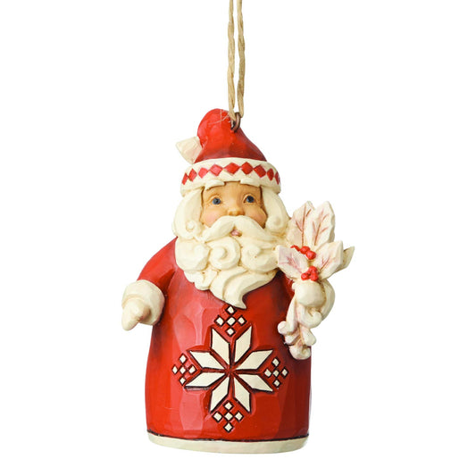 Enesco Jim Shore Heartwood Creek Nordic Noel Santa Hanging Ornament, 3.5 Inch, Multicolor