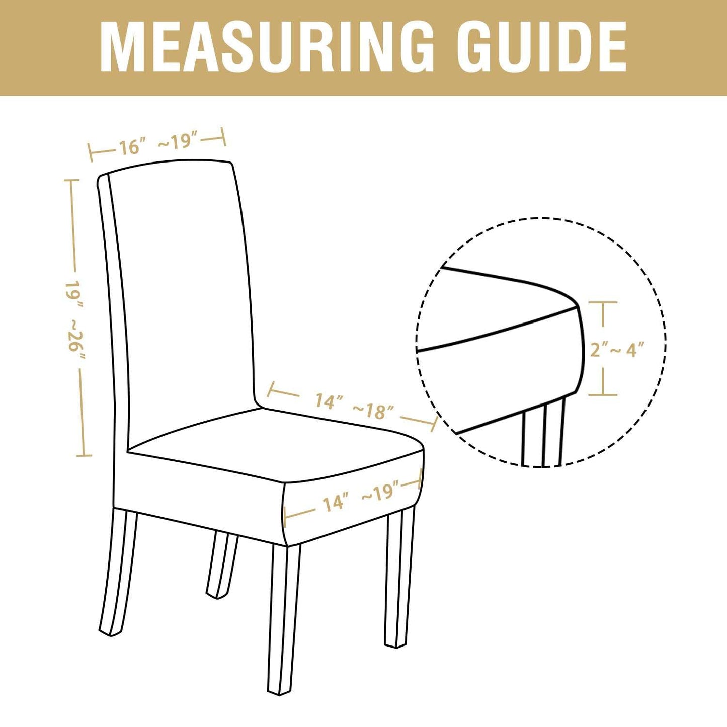 H.VERSAILTEX Dining Chair Covers Stretch for Dining Room Set of 4 Parson Chair Slipcovers Protectors, Soft Thick Solid Velvet Fabric Washable, Taupe