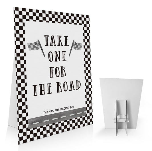 Race Car Birthday Favors Sign 8x11 Inch, Take One for the Road, Birthday Party Table Decor, Racing Party Signs, Race Car Boys Birthday Party Decorations -PDLP08