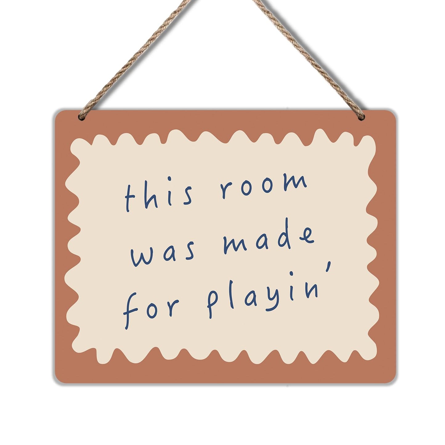 Udinaz Kids Playroom Hanging Sign, Playroom Wall Decor, This Room Was Made for Playin Hanging Wood Plaque Decor for Boys Kids Nursery Bedroom Play Room Wall Door Decorations