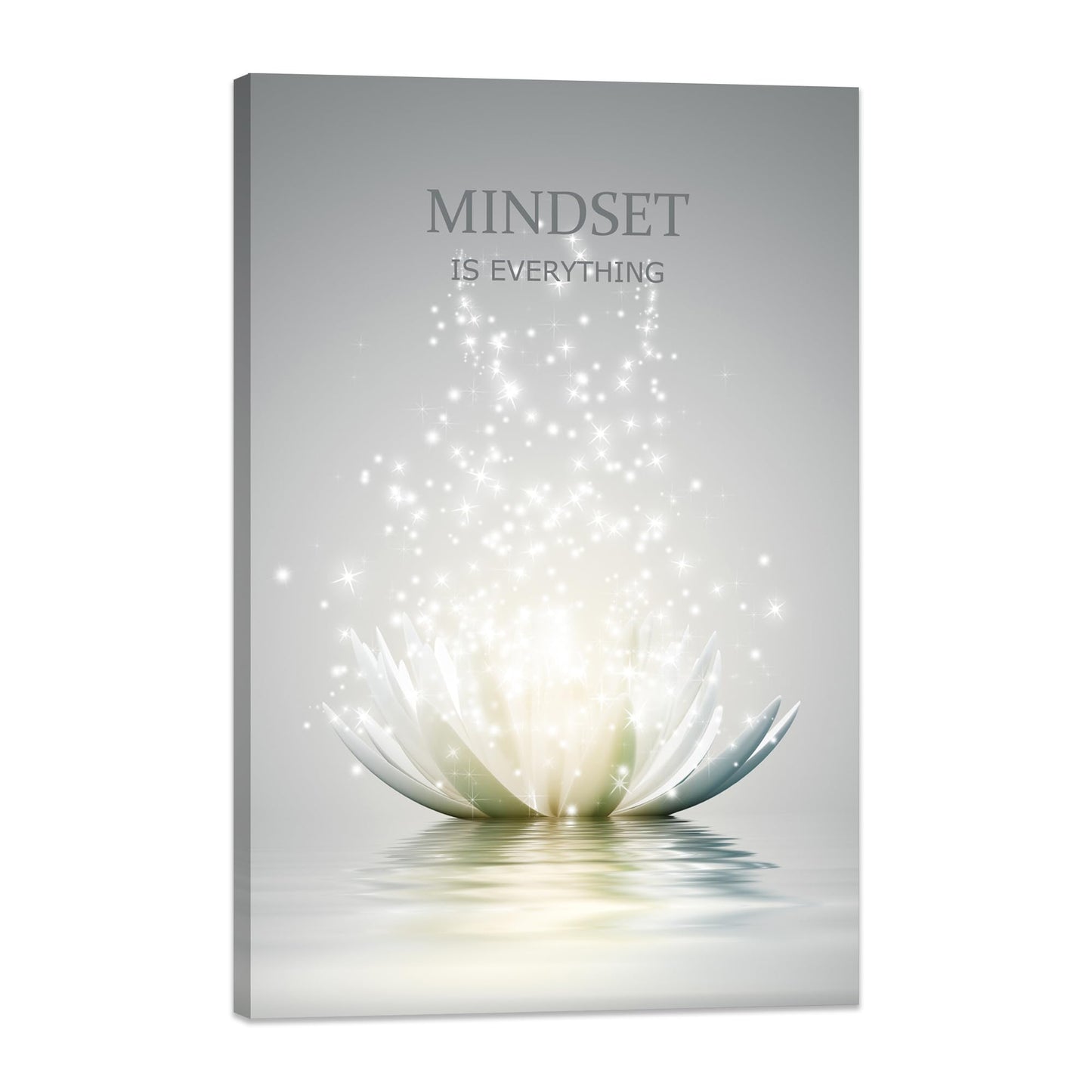 Lotus Flower Wall Art Canvas Mindset Motivational Quotes Poster for Zen Office Wall Decor Spiritual Meditation Prints Artwork Framed (12 x 16inches)