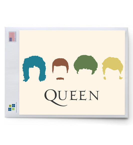 AMERICAN LUXURY GIFTS Queen Band Silhouette Music Wall Art Print - Vintage Wall Decor For Music Room, Office, Studio, Man Cave, Home Theater & Living Room (Pop Art, 10 x 8 inches)