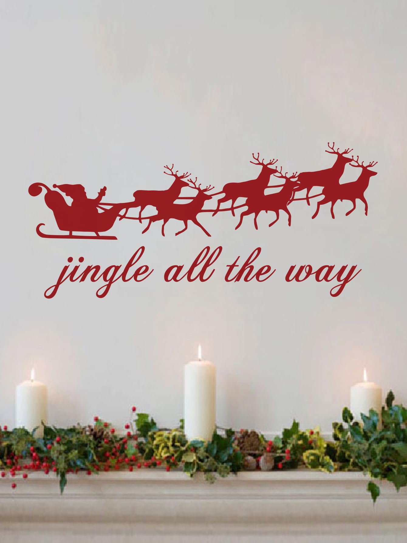 Christmas Wall Decor Painting Living Room Cute Winter Vinyl Art Quotes Decoration Jingle All The Way