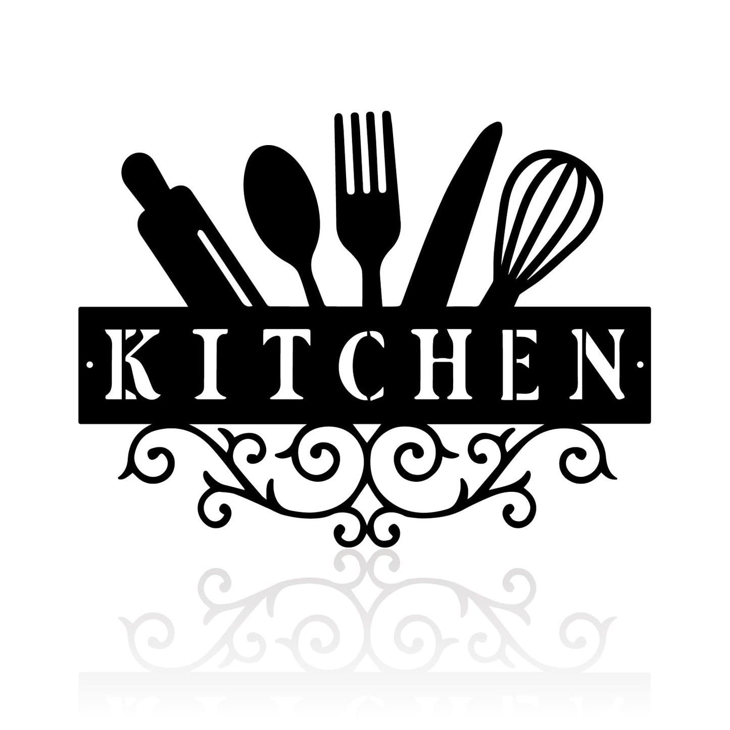 Hppybiry 12" X 9.15" Metal Kitchen Signs Wall Decor Kitchen Wall Art Decorations Black Rustic Home Hanging Wall Decor Country Farmhouse Wall Decor for Kitchen Dining Room