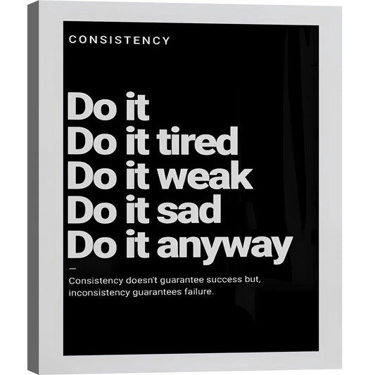 Do it Motivational Wall Decor for Office, Positive Quotes Canvas Art, Framed Wall Art for Living Room, Black and White Inspirational Poster Prints ArtWork Perfect Home Decoration P4