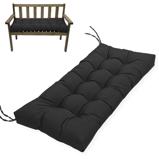 MTMR Outdoor Bench Cushion-44X19 Water-Repellent Tufted Porch Swing Cushions with High Elasticity PP Cotton and Ties Fade-Resistant Patio Outdoor Chair Cushion for Bench Furniture, Indoor Seat Cushion
