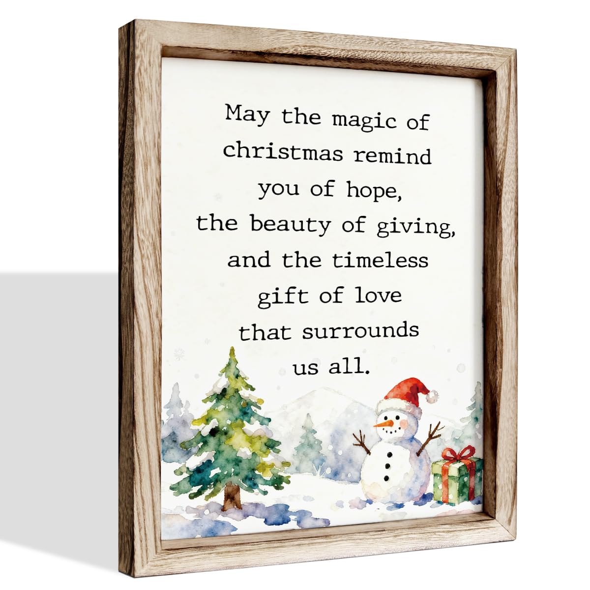 Christmas Decor, Inspirational Christmas Quote Wood Sign, Snowman Decors, Xmas Tree Home Party Decor, Wall Decors Art, Xmas Gift for Women Men, Framed Wall Plaque Sign 38 * 29 inches
