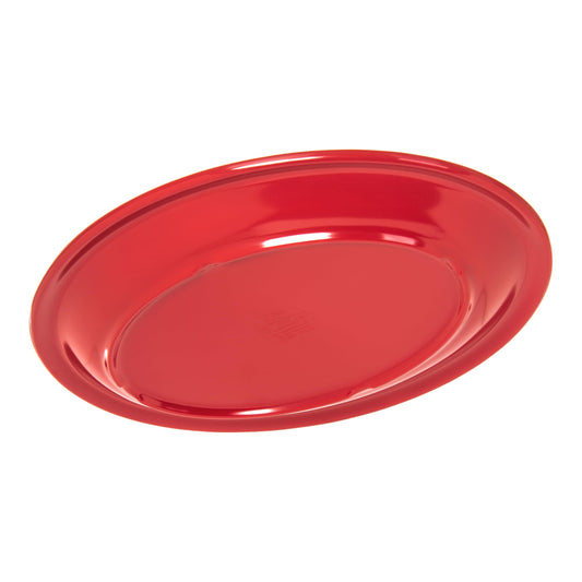 Carlisle FoodService Products Kingline Plastic Oval Platter Oval Tray for Home and Restaurant, Melamine, 12 x 9 Inches, Red