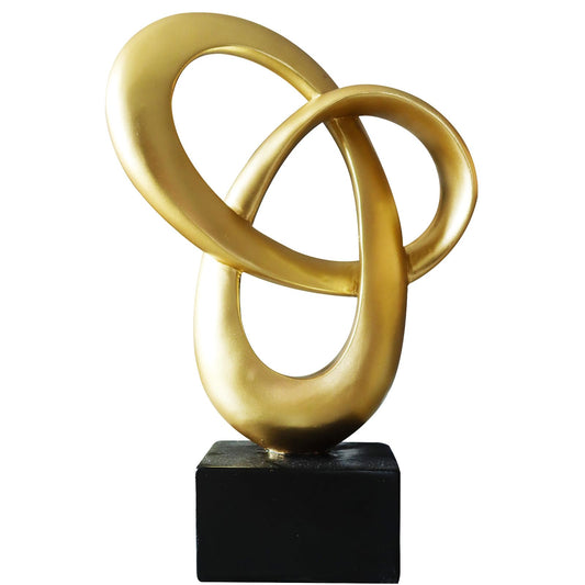 Dosker Knot Decor Mobius Stripe Statue,Modern Abstract Sculpture for Home Decor,Coffee Table Decor for Living Room,Office(Gold)