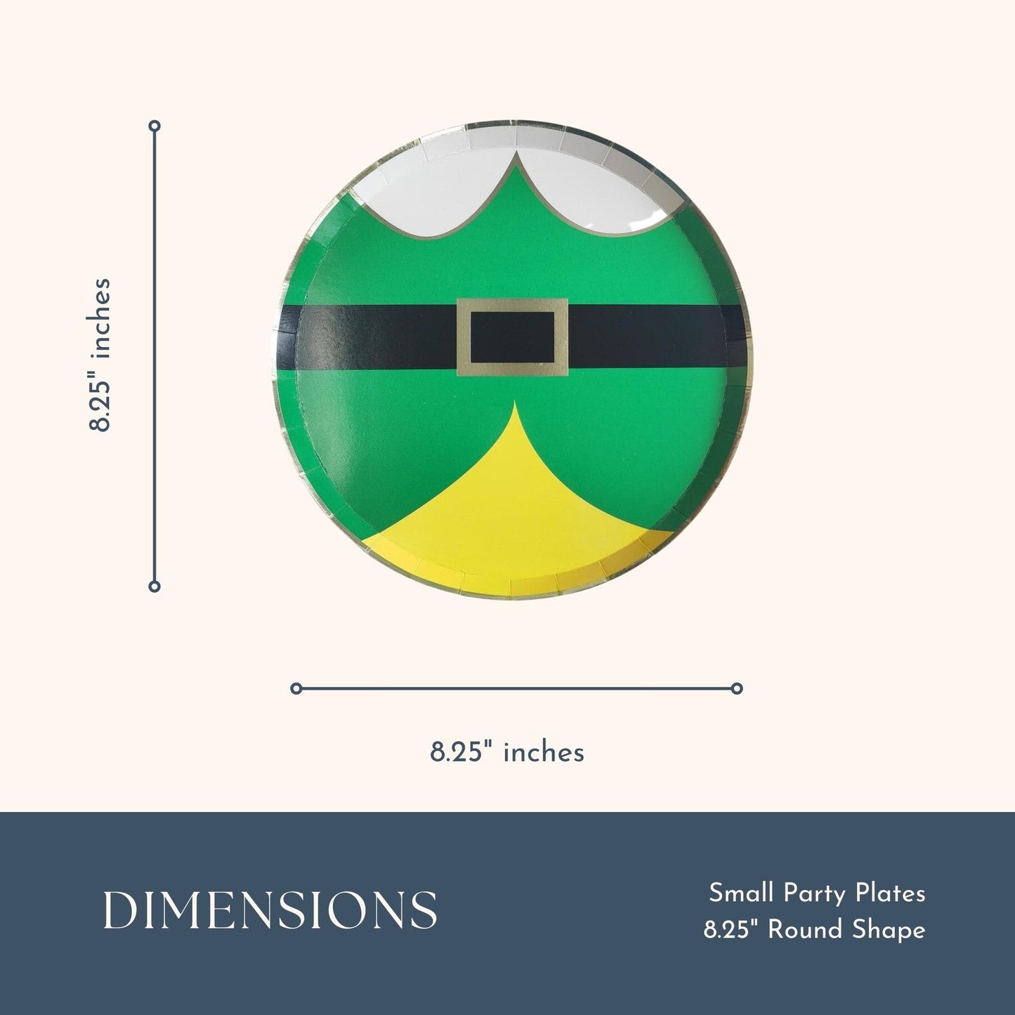 Elf Merchandise Small Plates by Bonjour Fete | Elf Christmas Décor, Birthday Decorations, Buddy the Elf, Disposable Plates| 8.25" D (8 Pack)
