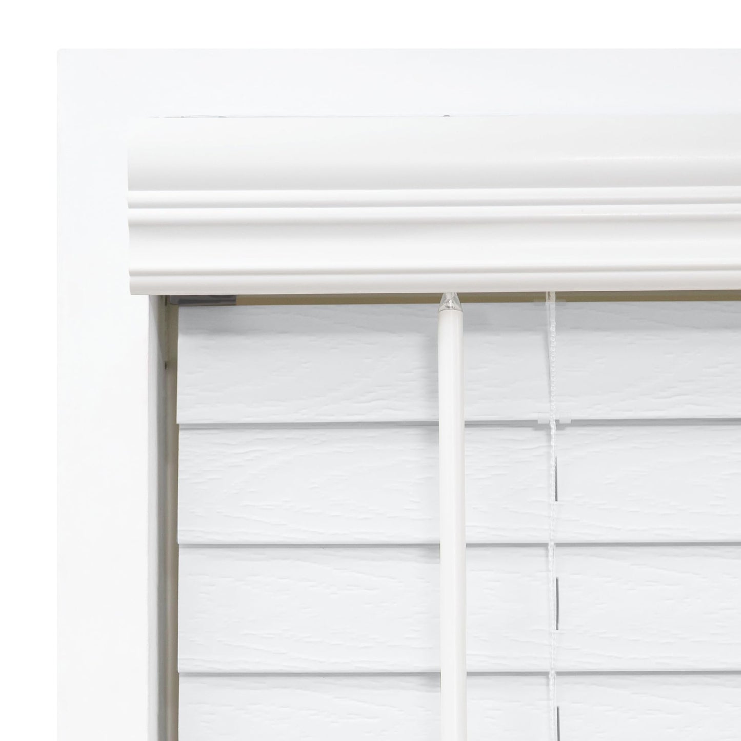DEZ FURNISHINGS Cordless 2" Signature Faux Wood Blind, 30" W x 48" H, Embossed White