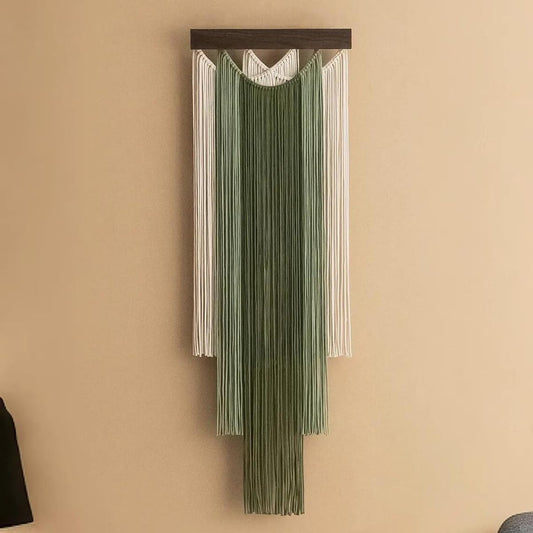 M MANUAL Macrame Wall Hanging 15.7x47.2Inch Fiber Handmade Macrame Wall Hanging Bohemian Yarn Tapestry Living Room Bedroom Modern Home Decor For Boho Home Decoration (A)
