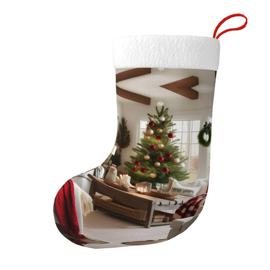KOPUUYRD Farmhouse Christmas Print Luxurious Holiday Socks,Unique Christmas Socks for Joyful Season,Festive Ornament Classic