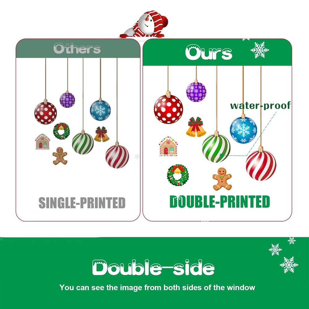 IMISHM Removable Christmas Wall Stickers - Candy Balls Ornaments Sticker for Wall, Refrigerator, Window, Door Decor