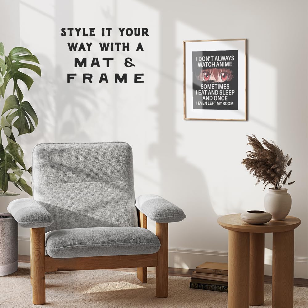 Japanese Anime Wall Decor for Teens - Anime Posters 8x10 - Wall Art Print - funny Sayings Wall Art - Sarcastic Gifts for Boys - Home Theater, Playroom, Movie Room Decor - Teen Girls Bedroom Decor