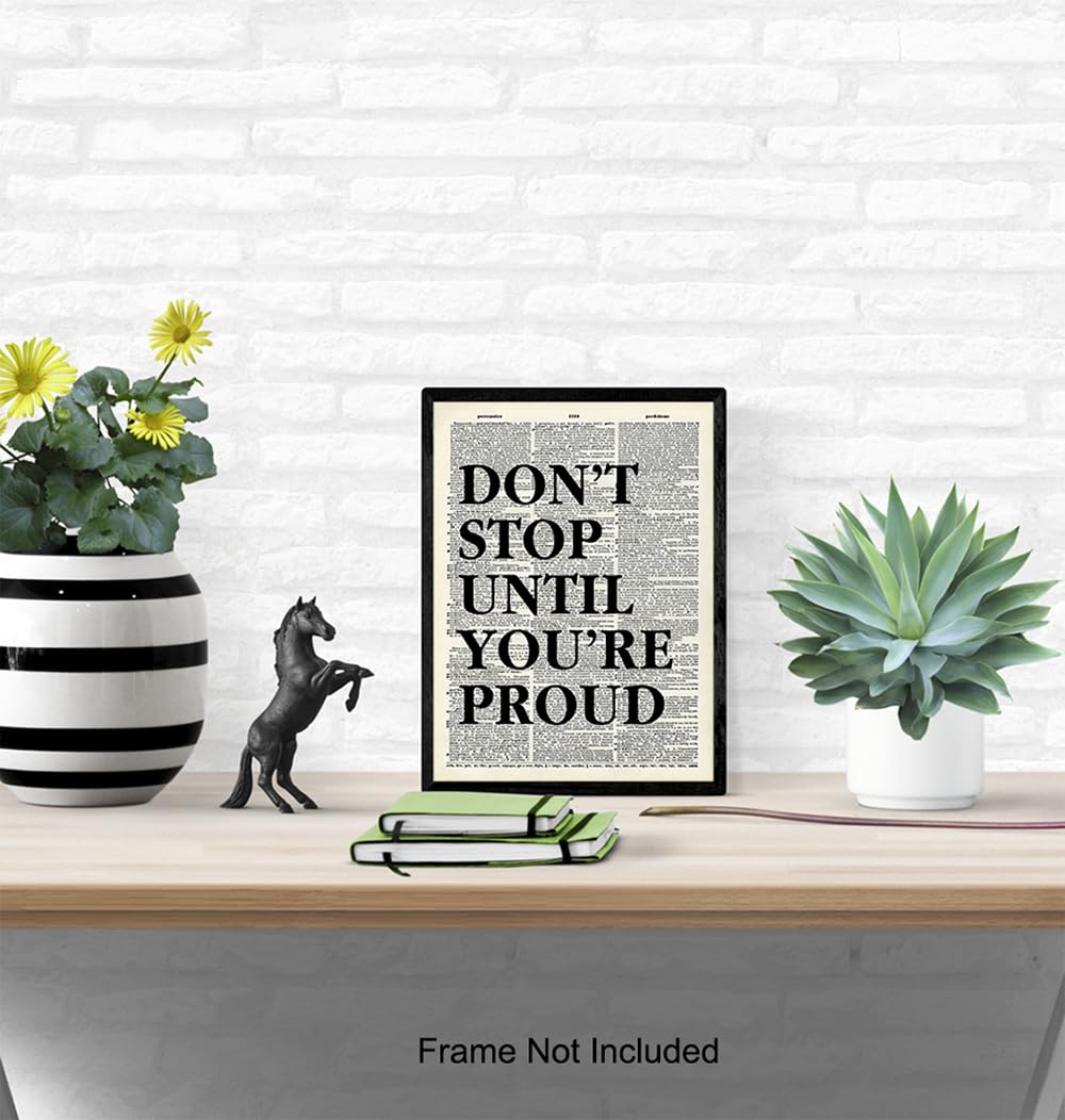 Home Office Inspirational Wall Art 11x14 - Motivational Quotes, positive Affirmation Wall Decor - Typography Art Poster - Entrepreneur, Classroom - Gift for Men Women - Gym Motivational Artwork