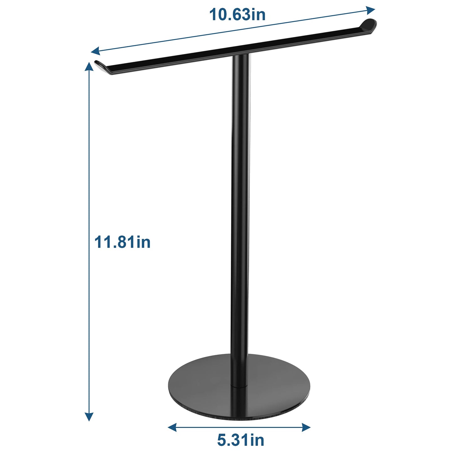 Towel Rack T-Shape Hand Holder for Bathroom,Headband and Lightweight Bathroom Racks,Kitchen Black Holder,Stainless Steel Waterproof Counter Organizer