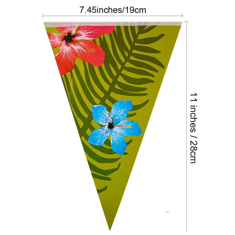 FEPITO 6 Pack Hawaiian Bunting Banner Luau Party Tropical Party Bunting Totally 18 Meters