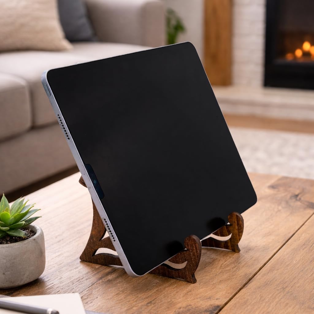 STARINKZ Wooden Display Stand – Handcrafted Multifunctional Wooden Holder for Cookbooks, Tablets, iPad, Books, Decorative Plates, Art Displays & Home Décor – Desktop & Countertop Stand (1)
